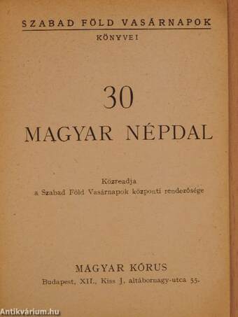 30 magyar népdal