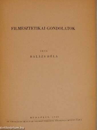 Filmesztetikai gondolatok