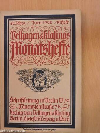 Velhagen & Klasings Monatshefte Juni 1928. (gótbetűs)