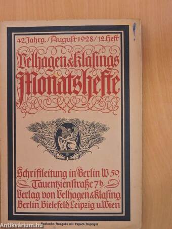 Velhagen & Klasings Monatshefte August 1928. (gótbetűs)
