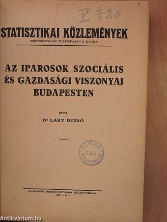 Az iparosok szociális és gazdasági viszonyai Budapesten