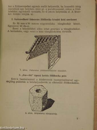 Tőzeg-televény-kockás, cserepes palántanevelés