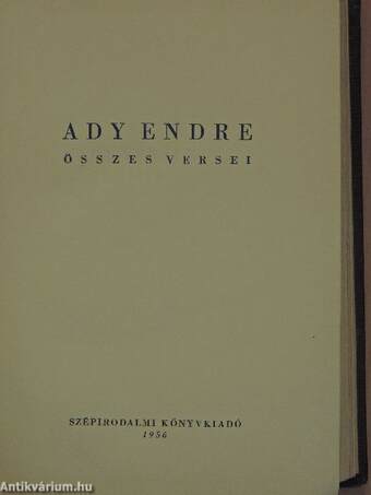 Ady Endre összes versei I. (töredék)