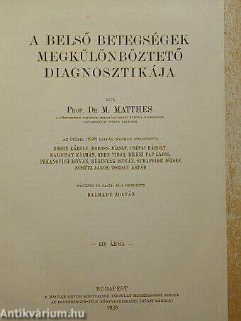 A belső betegségek megkülönböztető diagnosztikája