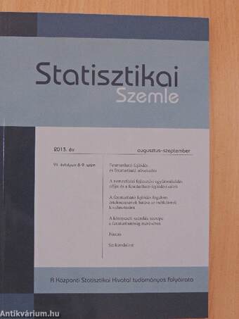 Statisztikai Szemle 2013. augusztus-szeptember