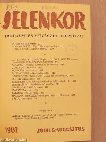 Jelenkor 1982. július-december (fél évfolyam)