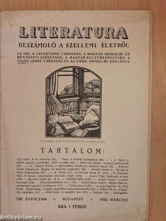 Literatura 1933. március