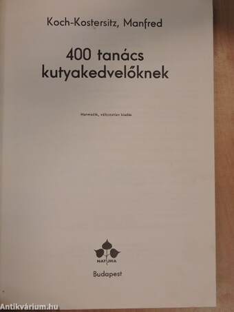 400 tanács kutyakedvelőknek