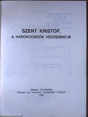 Szent Kristóf - A páncélosok védőszentje