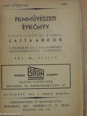 Filmművészeti évkönyv 1948