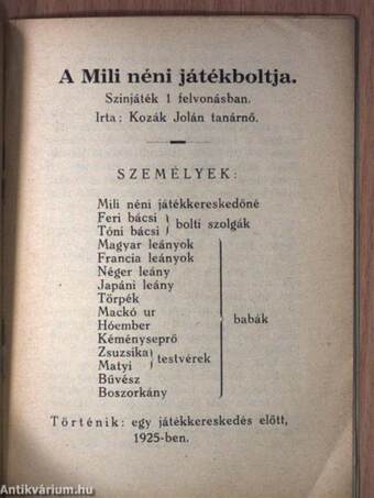 Az Annuska piros rózsái.../A Mili néni játékboltja