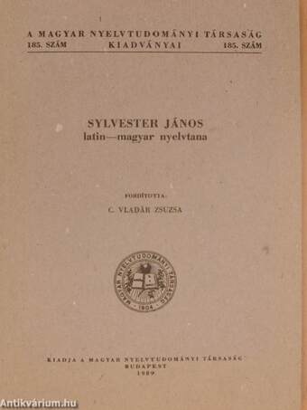 Sylvester János latin-magyar nyelvtana