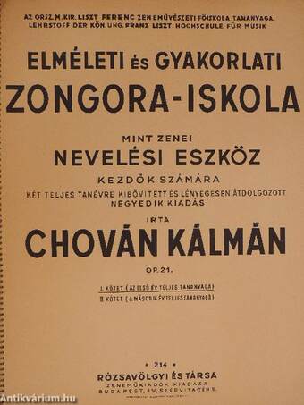 Elméleti és gyakorlati zongora-iskola I.