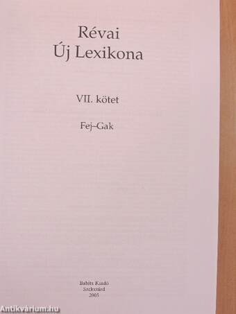 Révai új lexikona 7. (töredék)