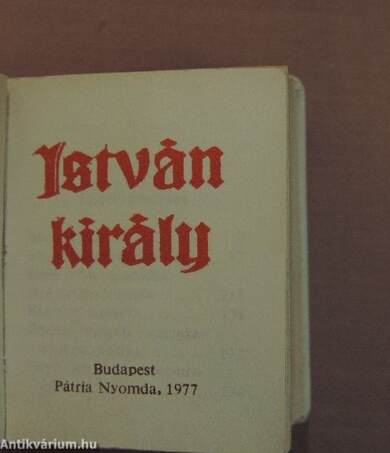 István király (minikönyv) (számozott) - Plakettel (különlegesség)