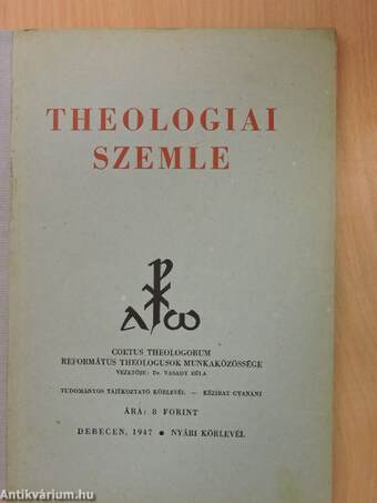 Theologiai Szemle 1947. - Nyári körlevél