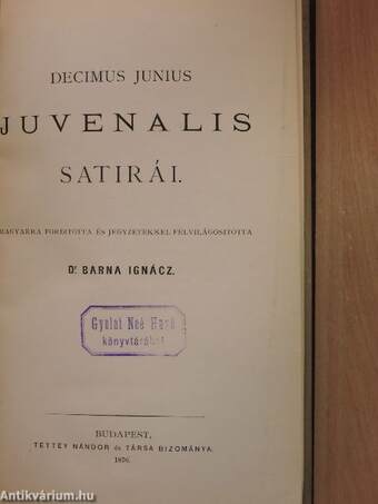 Decimus Junius Juvenalis satirái