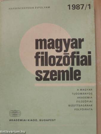 Magyar Filozófiai Szemle 1987/1.