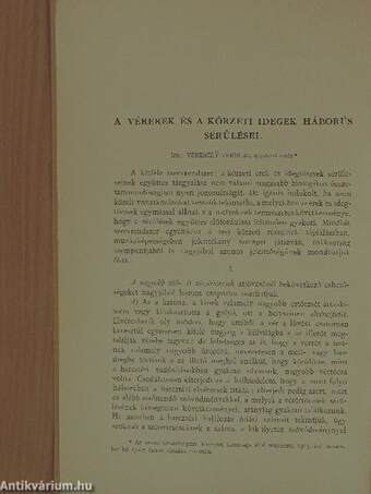 A vérerek és a körzeti idegek háborús sérülései