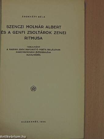 Szenczi Molnár Albert és a genfi zsoltárok zenei ritmusa