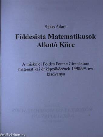 Földesista Matematikusok Alkotó Köre 1998/99