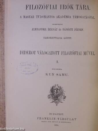 Platon válogatott művei I-II./Diderot válogatott filozófiai művei I-II.