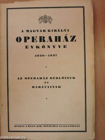 A Magyar Királyi Operaház évkönyve 1936-1937