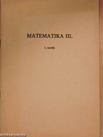 Matematika III.