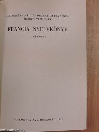 Francia nyelvkönyv 1.