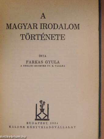 A magyar irodalom története