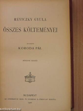 Reviczky Gyula összes költeményei