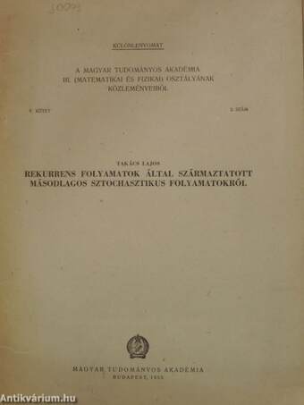 Rekurrens folyamatok által származtatott másodlagos sztochasztikus folyamatokról