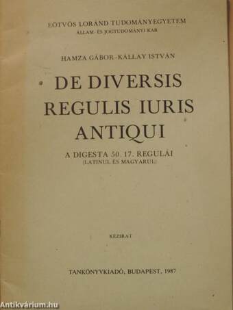 De diversis regulis iuris antiqui