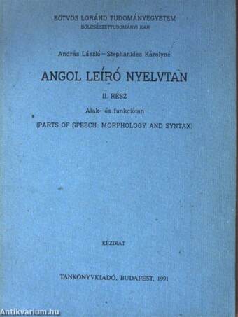 Angol leíró nyelvtan II.