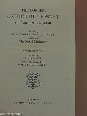 The Concise Oxford Dictionary