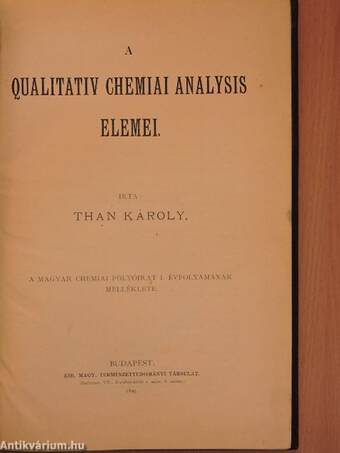 A qualitativ chemiai analysis elemei