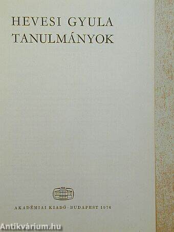 Tanulmányok