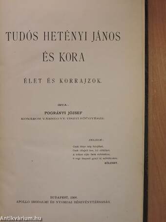 Tudós Hetényi János és kora