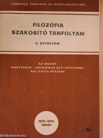 Filozófia szakosító tanfolyam II.