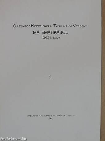 Országos Középiskolai Tanulmányi Verseny matematikából 1.