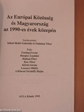 Az Európai Közösség és Magyarország az 1990-es évek közepén