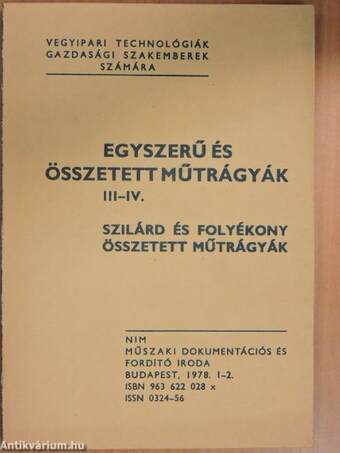 Egyszerű és összetett műtrágyák III-IV.