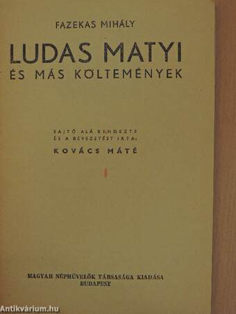 Ludas Matyi és más költemények
