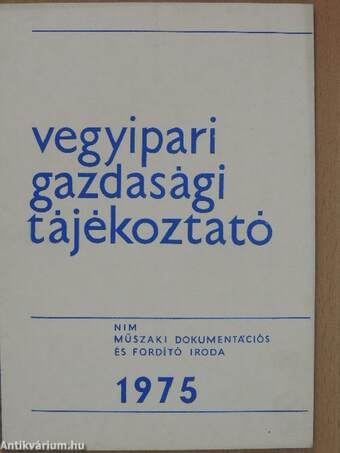 Vegyipari Gazdasági Tájékoztató 1975/6.