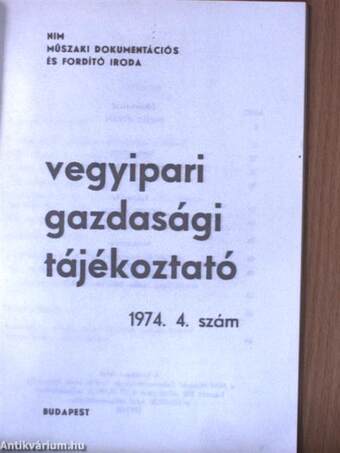 Vegyipari Gazdasági Tájékoztató 1974/4.