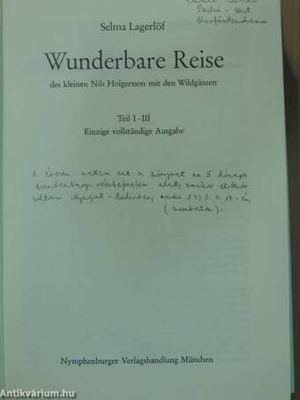 Wunderbare Reise des kleinen Nils Holgersson mit den Wildgänsen