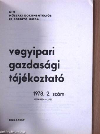 Vegyipari Gazdasági Tájékoztató 1978/2.