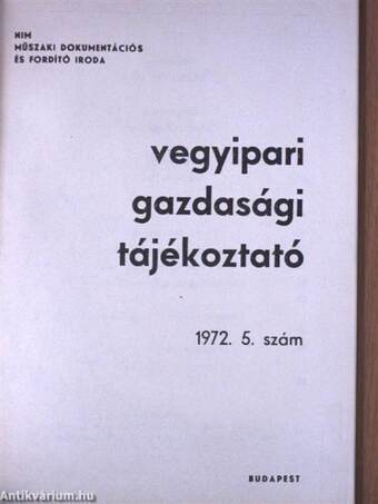 Vegyipari Gazdasági Tájékoztató 1972/5.