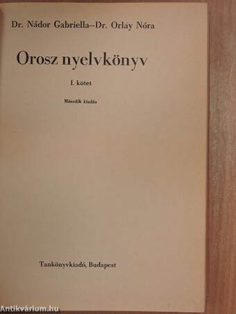 Orosz nyelvkönyv I.