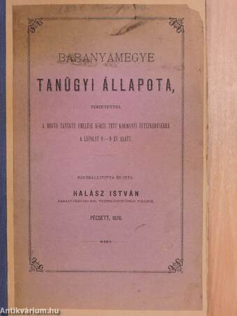 Baranyamegye tanügyi állapota